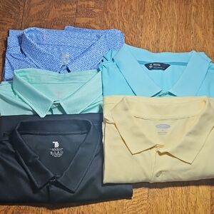 5 Mens Polo Golf Shirts XXL